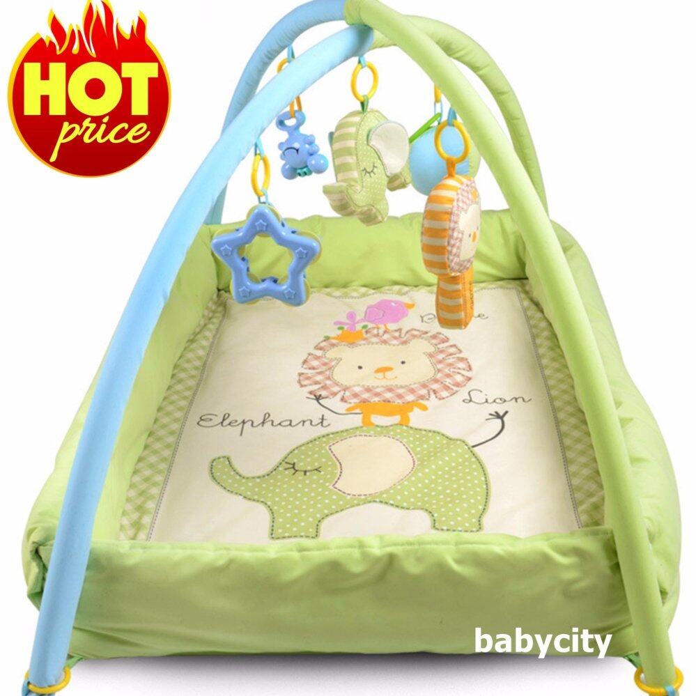 เพลยิม ที่นอนเด็ก เปลเด็ก ของเล่นเสริมพัฒนาการ ที่นอนเด็กแรกเกิด ที่นอนเด็กอ่อน เบาะนอนทารก สีเขียว Baby play gym