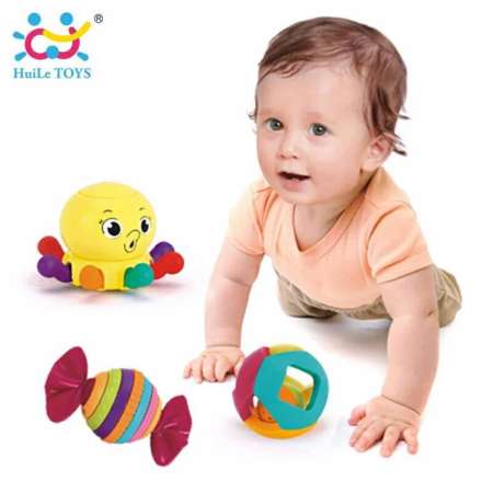 ของเล่น ของเล่นเด็ก ของเล่นเขย่ามีเสียง Baby Rattles เขย่ามือเซ็ต 10 ชิ้น แบรนด์คุณภาพ Huile toys คุณภาพดีมาก
