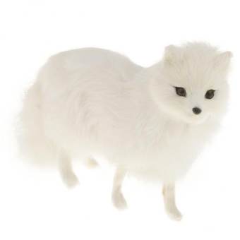 BolehDeals Fairy Fox Figurine Collection MINI Furry สัตว์ Plush ของเล่นเด็กสีขาว - INTL