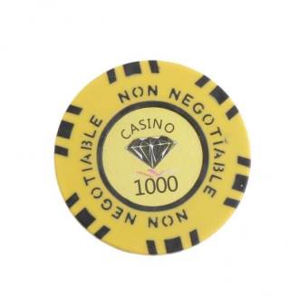 BolehDeals MagiDeal 1000 PAR มูลค่า 45 มิลลิเมตร Non ต่อรองได้ Diamond Clay Casino สีเหลืองชิป - INTL
