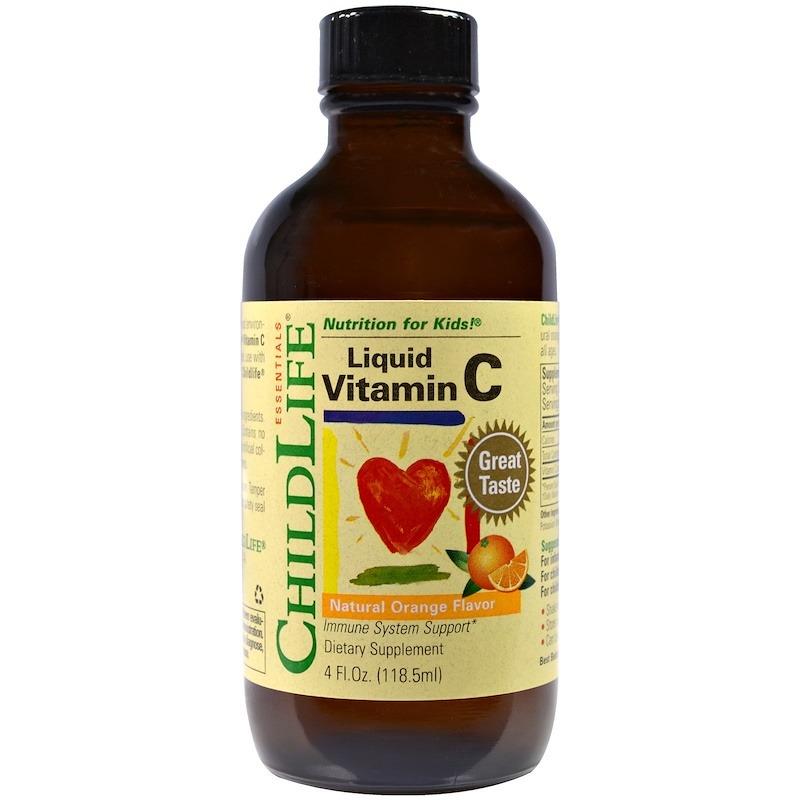 แนะนำ ChildLife, Essentials, Liquid Vitamin C, Natural Orange Flavor, 4 fl oz (118.5 mL)