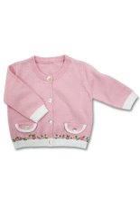Cozi Co. เสื้อ Hand Knitted เด็กแรกเกิด 0-3 เดือน (สีชมพู/ขาว)