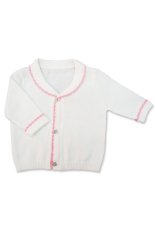 Cozi Co. เสื้อ Hand Knitted เด็กแรกเกิด 0-3 เดือน (สีขาว/ชมพู)
