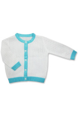 Cozi Co. เสื้อ Hand Knitted เด็กแรกเกิด 0-3 เดือน - สีขาว/ฟ้า