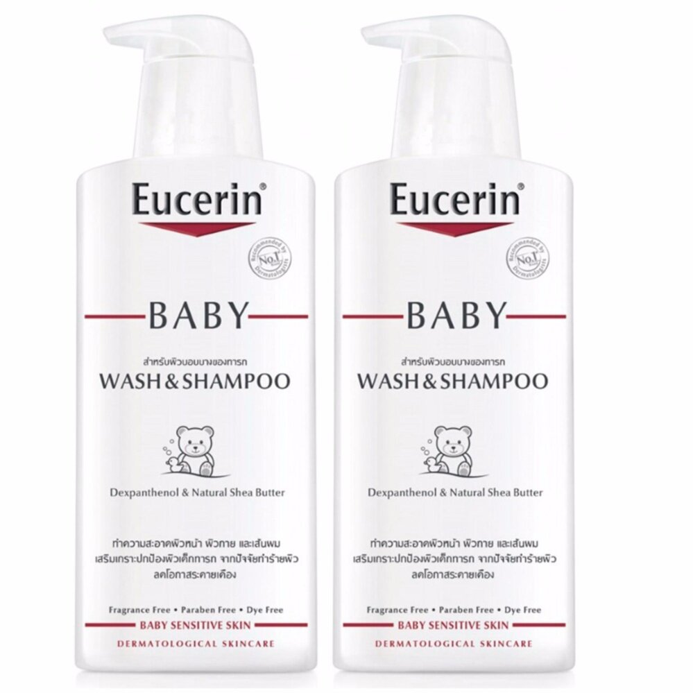 รีวิว Eucerin Baby Wash and Shampoo 400 ml ( 2 ขวด )