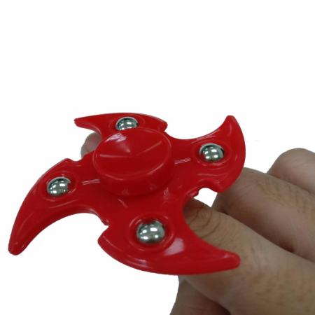 Fidget Spinner Shuriken ฟิ๊ดเจ็ทสปินเนอร์ เกมส์เพิ่มสมาธิและทักษะการความคุมและสมดุล พร้อมแหวนล๊อกกับนิ้ว (สีแดง)  
