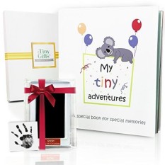 First 5 Years Baby Memory Book + Clean-Touch Ink Pad + Gift Box. Record Your Girl Or Boy Photos & Milestones. Keepsake Journal Scrapbook Photo Album. Modern Baby Shower Gift For Expecting Parents - Intl