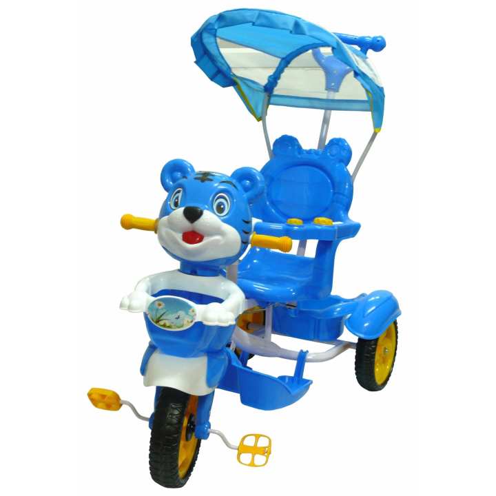 รถสามล้อเด็กมีหลังคา มีด้ามเข็น มีเสียงดนตรี รุ่น ทองก้า