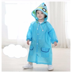 funny rain coat เสื้อกันฝนเด็กสำหรับเด็ก 3 ปีขึ้นไป(90-130 cm.) พร้อมถุงพกพา (ลายรถสีฟ้า) 1 ชิ้น