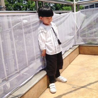 Hanyu Baby ระเบียงตาข่ายเพื่อความปลอดภัยรั้วเด็กเด็กบันไดป้องกันความปลอดภัยสุทธิ 2M (สีขาว)