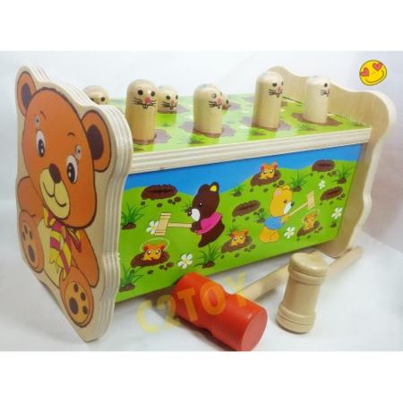 ทุบหนู hamster 8 หัว-C2TOY(สีไม้ลายการ์ตูน)