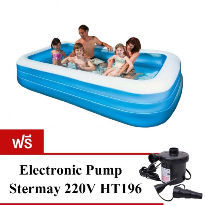 Intex 58484 สระน้ำเป่าลม ขนาด 3 เมตร ลึก 56 ซม. ( แถมปั๊มสูบลมไฟฟ้า )