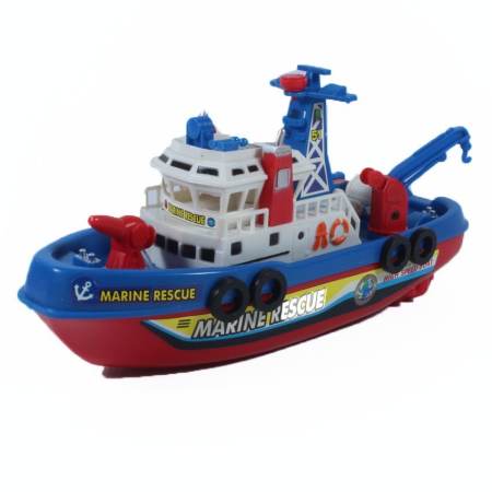 KUKTOY ของเล่น เรือกู้ภัย พ่นน้ำ ใส่ถ่าน ของเล่นในอ่างน้ำ 0619B