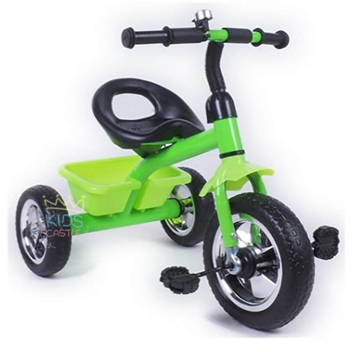 Kids castle รถจักรยานสามล้อขาถีบสำหรับเด็กมีตะกร้าใส่ของด้านหลังเบาะดำ