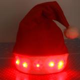 หมวกซานต้าครอส สำหรับช่วงคริสมาส ปีใหม่ มีไฟกระพริบรูปดาว LED Santa Hat