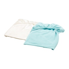 LEN ผ้าปูที่นอนรัดมุม/เตียงเด็ก Fitted sheet for cot / 2 ชิ้น (ฟ้า-ขาว)