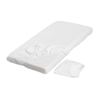 LEN ผ้าปูที่นอนรัดมุม/เตียงเด็ก Fitted sheet for cot/ 2 ชิ้น 60*120 (ขาว)