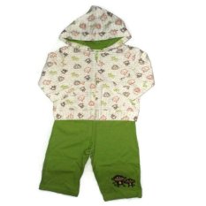 Max Baby ชุดเด็ก เสื้อแจ็คเก็ต ลายช้าง ลิง - white/green