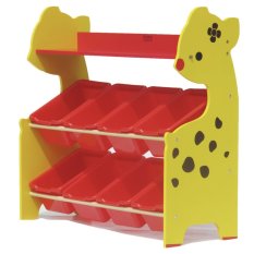 MKT ชั้นใส่ของเล่นรูปกวาง (สีเหลือง) Reindeer Toy Storage Organizer with 8 Plastic Bins (Yellow) 8822
