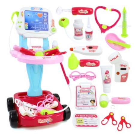 Morestech ชุดรถเข็นคุณหมอ พร้อมเครื่องเอกซเรย์ อุปกรณ์ครบชุด สีชมพู 660-45