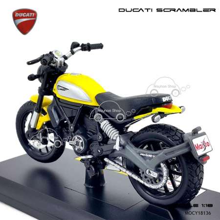 Naynaeshop โมเดล มอเตอร์ไซด์ บิ๊กไบค์ DUCATI SCRAMBLER สีเหลืองดำ (Scale 1:18)