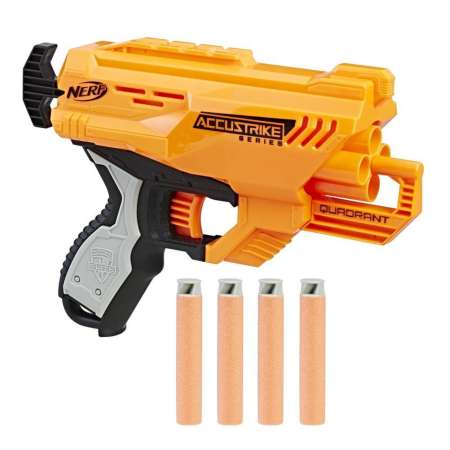 NERF N-STRIKE ELITE QUADRANT ปืนกระสุนโฟมลิขสิทธิ์แท้ สีส้มขนาดกลาง มาพร้อมกระสุน 4 นัด