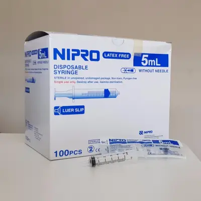 ไซริงค์ NIPRO สำหรับป้อนยาเด็ก ขนาด 5ml. (ไม่มีเข็ม) บรรจุกล่องละ 10 ชิ้น กระบอกฉีดยา นิโปร พลาสติก ไม่มีเข็ม