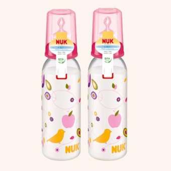 NUK Classic Bottle ขวดนม นุก 240ml/8oz จุก 0m+ Size M แพ็คคู่ (2ขวด) 