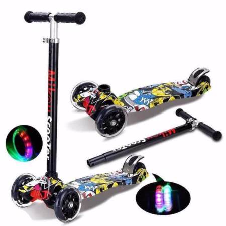 สกู๊ตเตอร์เด็ก Scooter  4 ล้อมีไฟสกู๊ตเตอร์ Big Size ปรับระดับความสูง-ต่ำได้