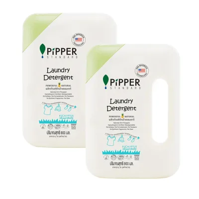 PIPPER STANDARD Natural Laundry Detergent, Eucalyptus Scent 900 ml (twin pack) (EU900 90110102 2pcs)