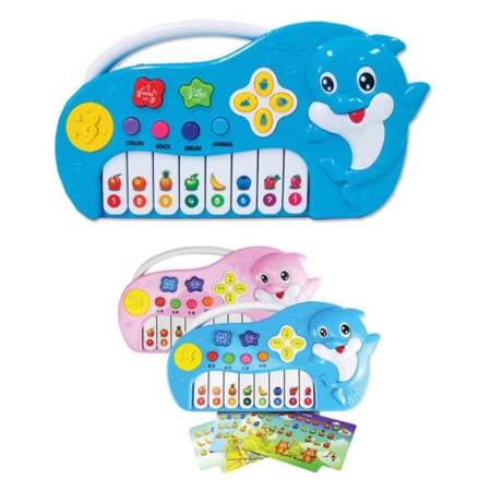 Play Us ออร์แกนปลาโลมา เสียงสัตว์ เสียงดนตรี - สีฟ้า รุ่น ZZ1401B-Blue