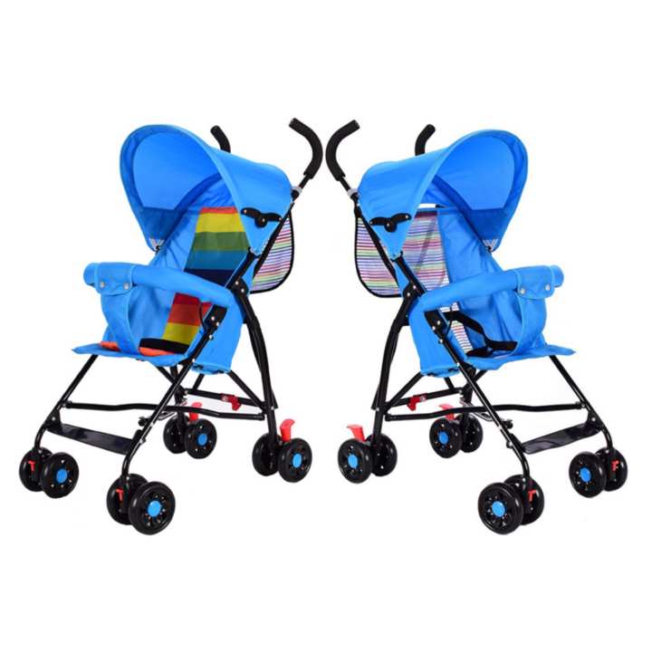 รถเข็นเด็กก้านร่มสีน้ำเงิน