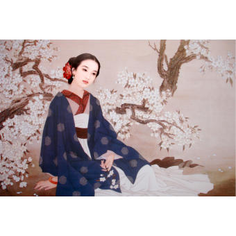 [เฉิน] ศิลปะ 1000 ปริศนาไม้ 1500 ภาพวาดจีนจิตรกรรมจีนโบราณรูปภาพหญิงในวัง Titoni อิดโรย