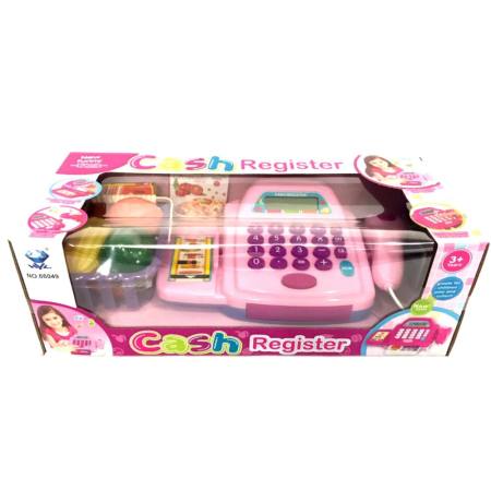 kid toys ของเล่นเด็ก เครื่องเก็บเงิน (แคชเชียร์) จำลอง กล่องชมพู สำหรับคุณหนูๆ  