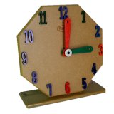 RELUX สื่อการเรียนการสอน ของเล่น นาฬิกาจำลองตั้งโต๊ะ มอก.685-2540 MDF-012B (Natural Colour)