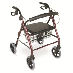 รถเข็นหัดเดิน Rollator ทำจากอลูมิเนียม ขนาดล้อใหญ่ 8 นิ้ว