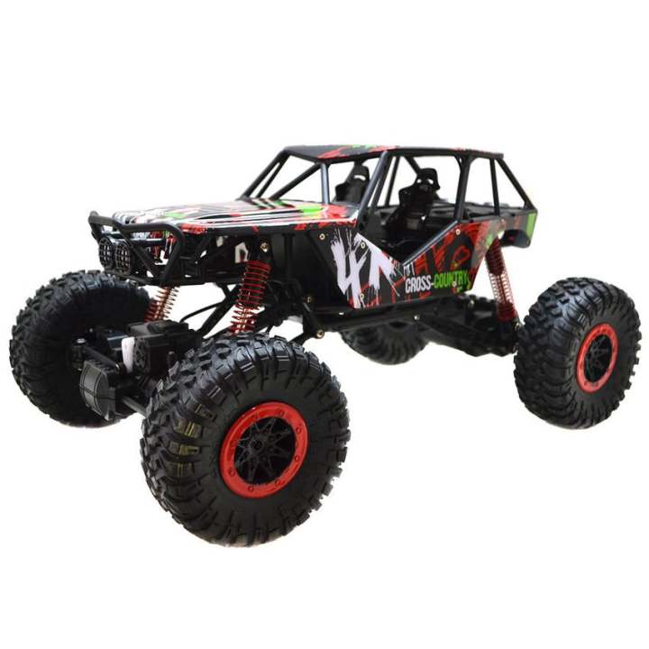 รถบังคับวิทยุ รถบังคับไฟฟ้า รถไต่หิน HB - P1001 Rock Crawler 4WD 2.4ghz - (สีแดง)