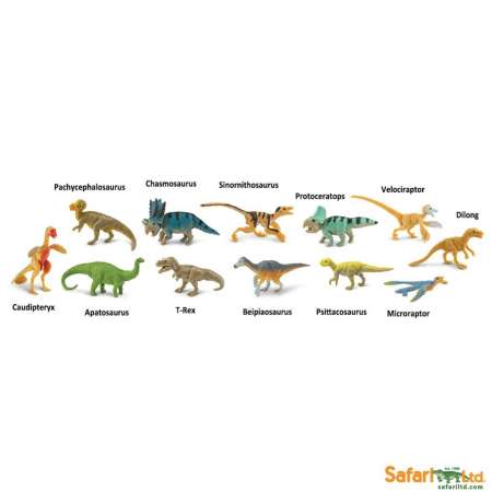 Safari Ltd. : SFR681904 โมเดลสัตว์แบบแพ็คหลอด Toob - AMNH Feathered Dinos 