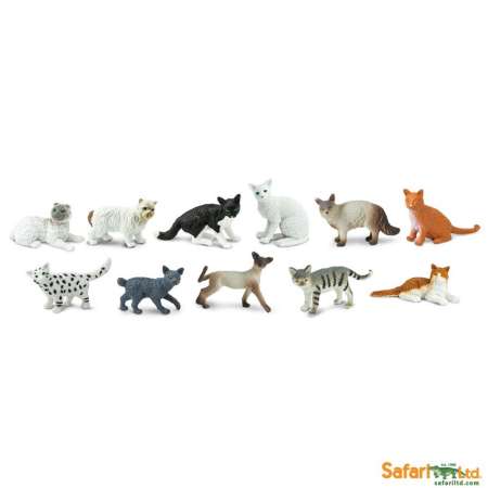 Safari Ltd. : SFR699204 โมเดลสัตว์แบบแพ็คหลอด Domestic Cats