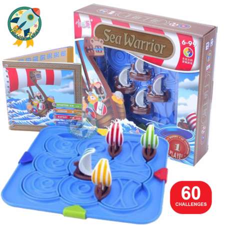 Sea warrior เกมส์ของเล่นปริศนาพาเรือไปให้ถึงทางออกที่กำหนด พร้อม คู่มือ60รูปแบบการแก้ปัญหา