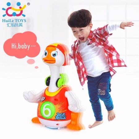 ของเล่นเด็ก เจ้าห่านเต้นได้ สีแดง เจ้าห่านแด๊นซ์กระจาย มีเสียงดนตรี Swing Goose by huile