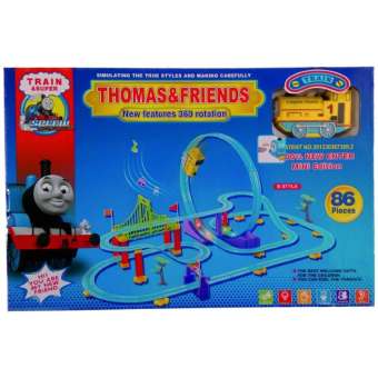 Thomas & Friends (รถไฟตีลังกา) Train Set 86 pieces with 360 rotation  (Multicolor)