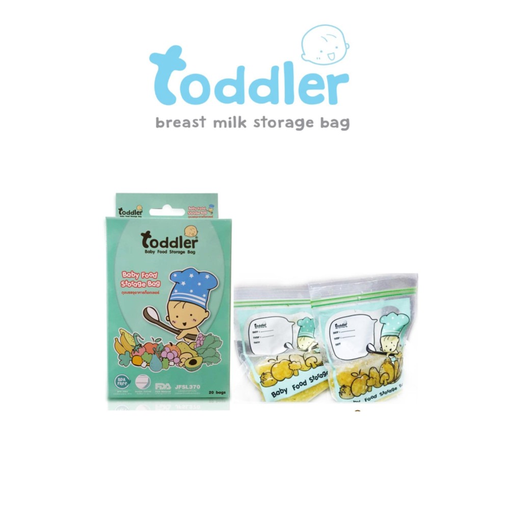 ถุงบรรจุอาหารท๊อตเลอร์ Toddler Baby Food Storage Bag 20 ใบ/กล่อง (6 box)