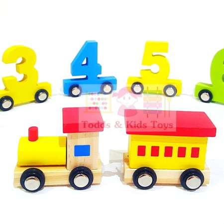 Todds  Kids Toys  ของเล่นไม้เสริมพัฒนาการ ขบวนรถไฟตัวเลข 0-9