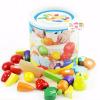 Todds  Kids Toys ของเล่นไม้เสริมพัฒนาการ ชุดหั่นผัก ผลไม้ ในถัง 11 ชนิด 