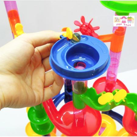 Todds  Kids Toys MARBLE RACE รางลูกแก้วหรรษา แบบประกอบเองตามจินตนาการ รุ่น105 pcs.