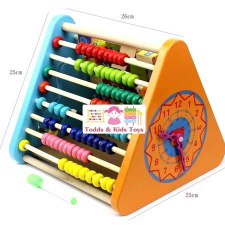Todds   Kids Toys ของเล่นไม้เสริมพัฒนาการ ชุดสามเหลี่ยมกิจกรรม5 in 1
