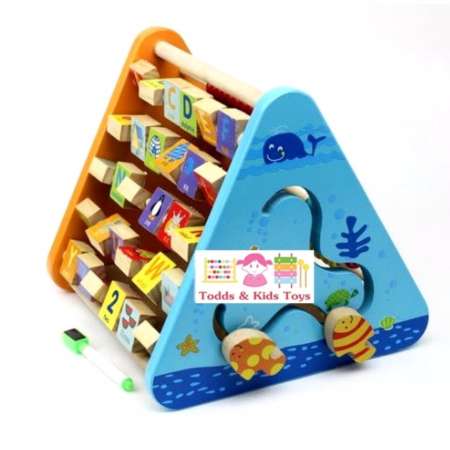 Todds   Kids Toys ของเล่นไม้เสริมพัฒนาการ ชุดสามเหลี่ยมกิจกรรม5 in 1