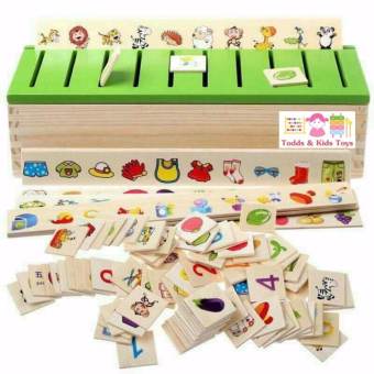 ❤️ส่งฟรี + มีคูปองลดอีก 40 บาท กดรับในหน้าสินค้า❤️ Todds & Kids Toys ของเล่นไม้เสริมพัฒนาการ กล่องไม้ปริศนา จับคู่ภาพและคำศัพท์