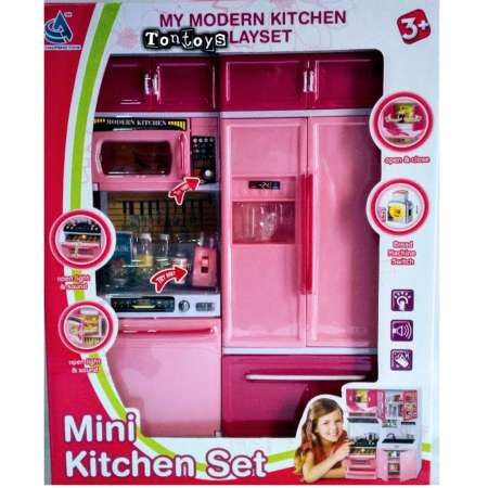 Tontoysชุดห้องครัวบาร์บี้ MINI KITCHEN SET มีเสียงเละมีไฟ  